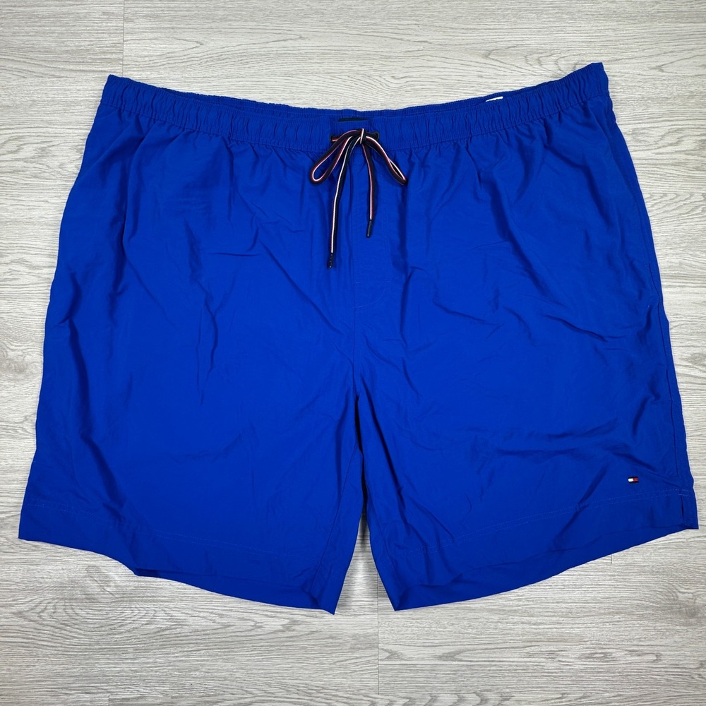 Tommy Hilfiger Mens Swim Trunks Royal Blue 4XL Mesh Lined Drawstring Pockets